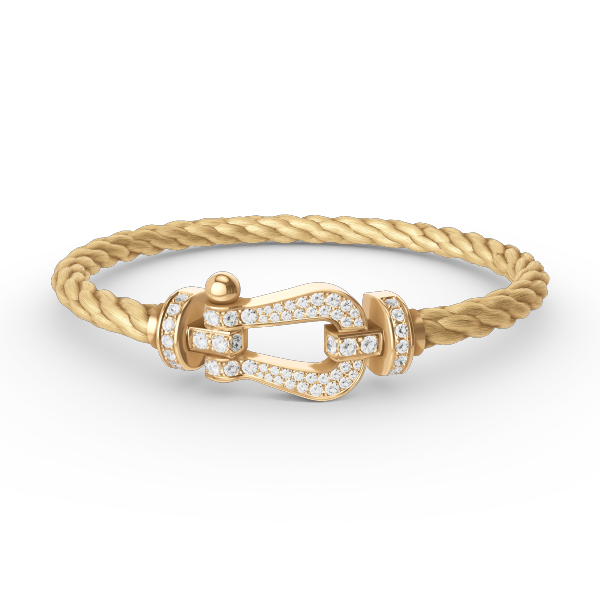 FORCE LARGE HORSESHOE FULL DIAMOND BRACELET GOLD