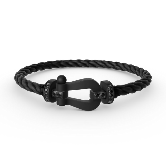 FORCE LARGE SERIES HORSESHOE BLACK SAMURAI BRACELET