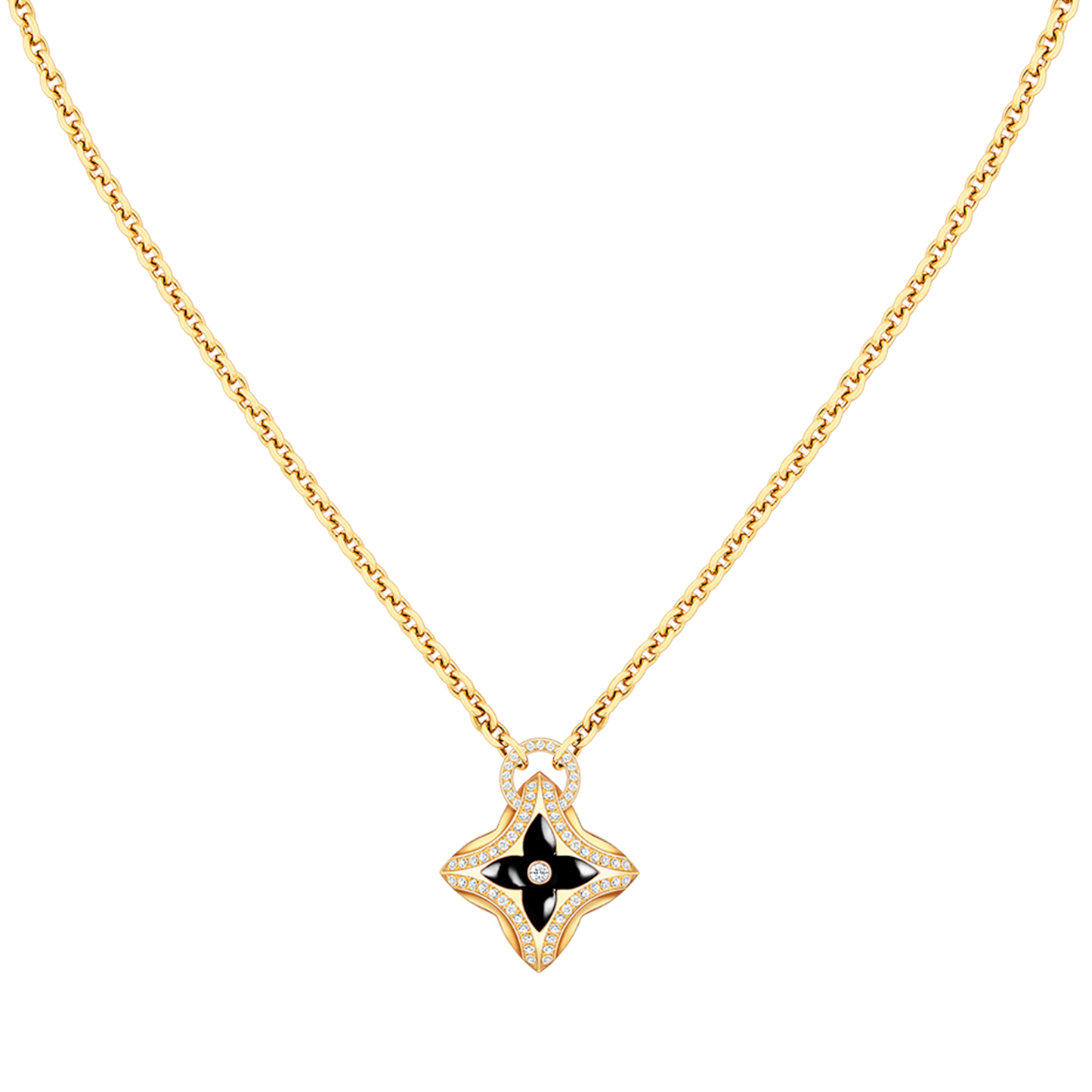 STAR PEDANT PINK GOLD DIAMOND NECKLACE