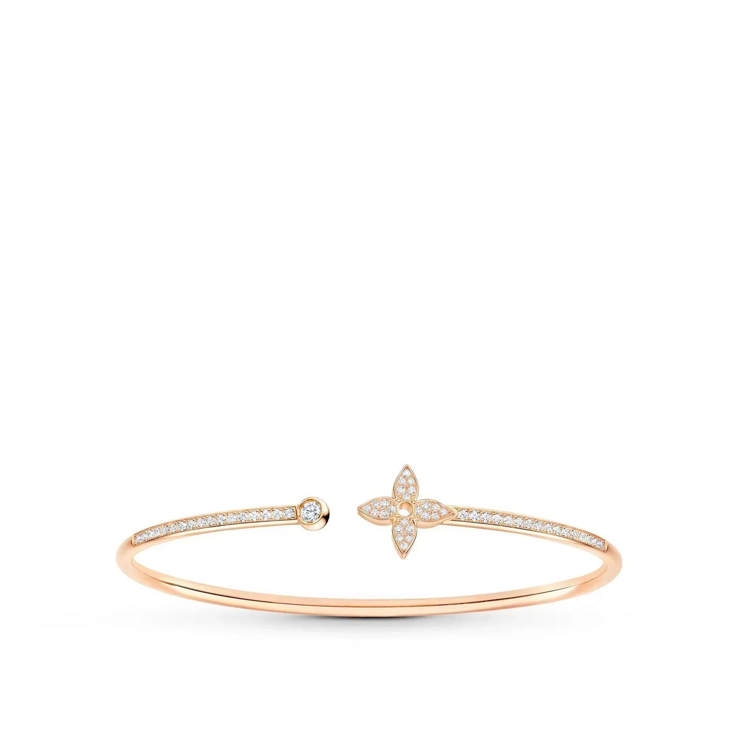 IDYLLE PINK GOLD OPEN BRACELET DIAMOND PAVED