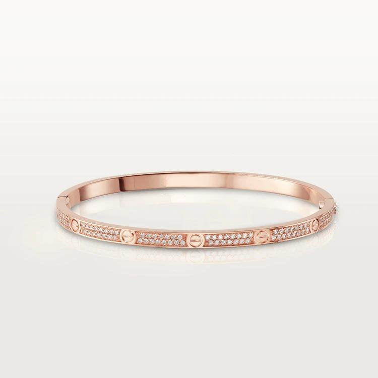 LOVE BRACELET 3.65MM DIAMOND-PAVED SILVER