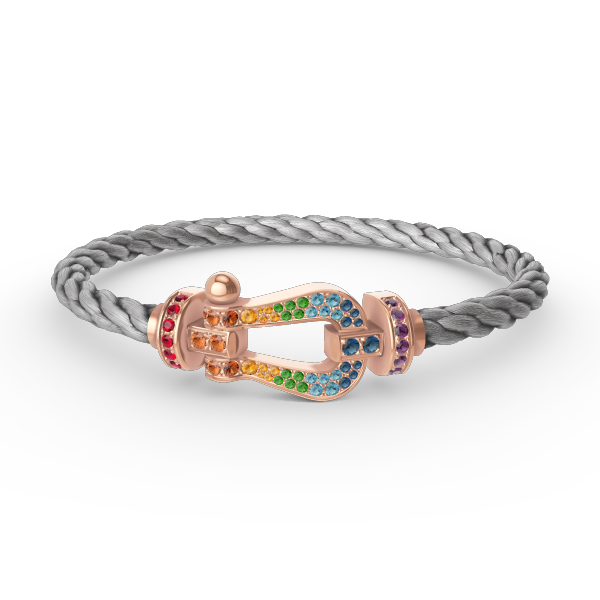 FORCE LARGE HORSESHOE  COLORED DIAMOND BRACELET ROSE GOLD