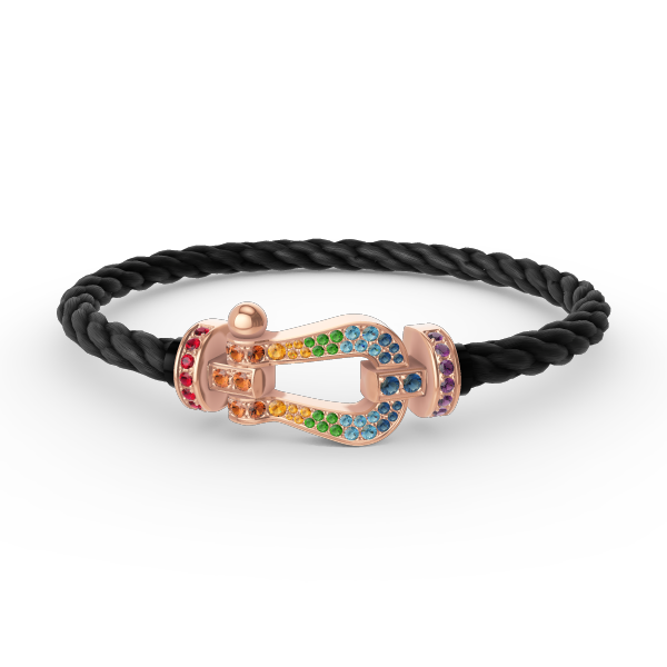 FORCE LARGE HORSESHOE  COLORED DIAMOND BRACELET ROSE GOLD