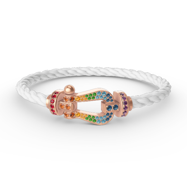 FORCE LARGE HORSESHOE  COLORED DIAMOND BRACELET ROSE GOLD