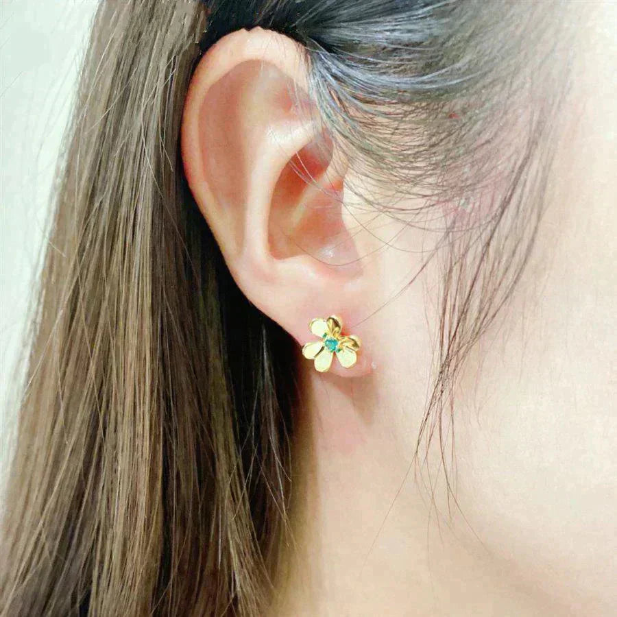 FRIVOLE  FLOWER MALACHITE EARRINGS