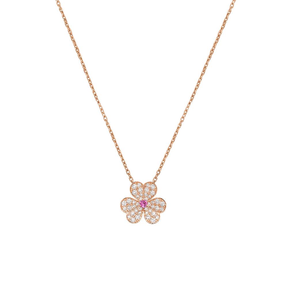 FRIVOLE ROSE GOLD FLOWER DIAMOND NECKLACE