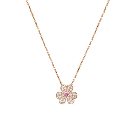 FRIVOLE ROSE GOLD FLOWER DIAMOND NECKLACE