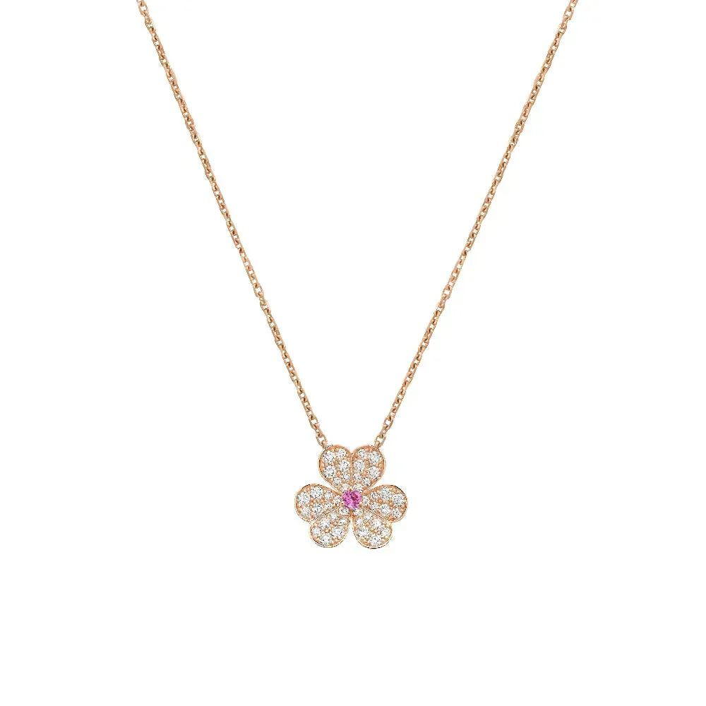 FRIVOLE ROSE GOLD FLOWER DIAMOND NECKLACE