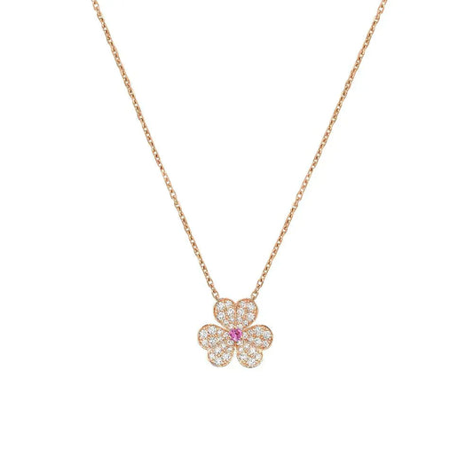 FRIVOLE ROSE GOLD FLOWER DIAMOND NECKLACE