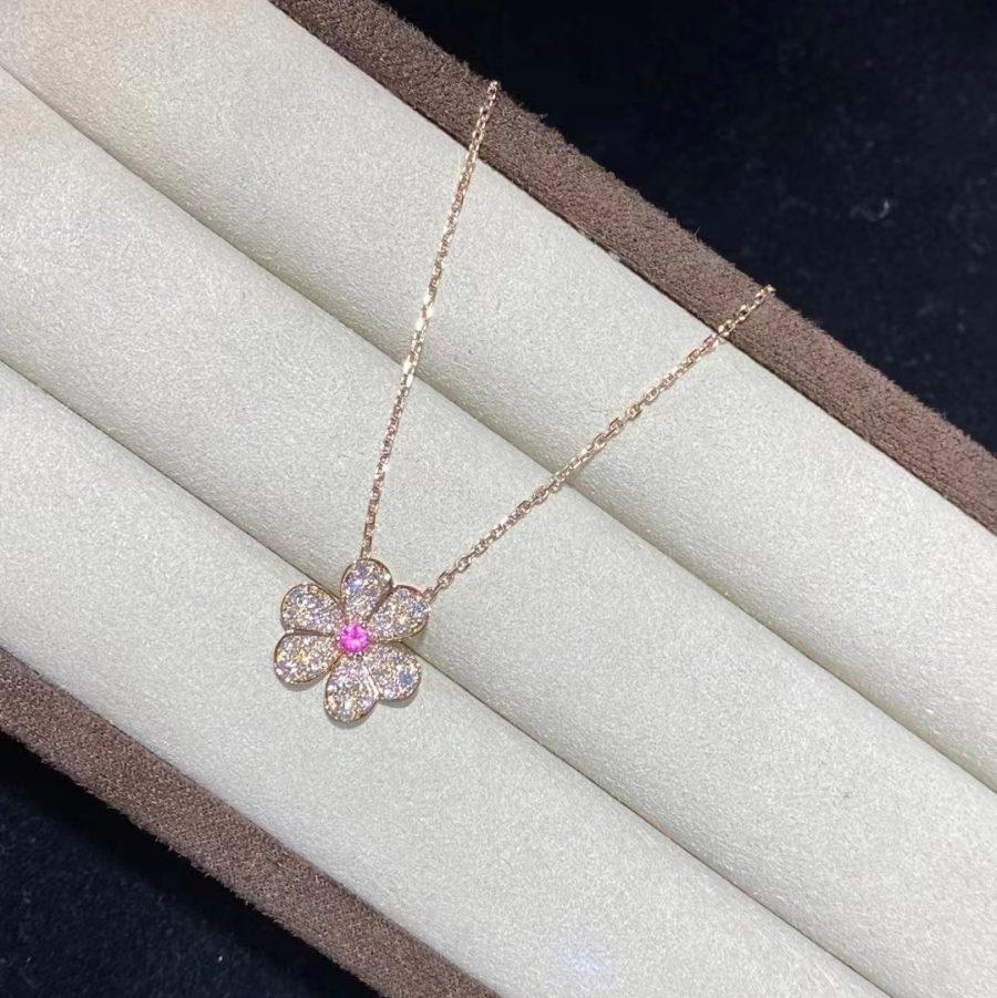 FRIVOLE ROSE GOLD FLOWER DIAMOND NECKLACE