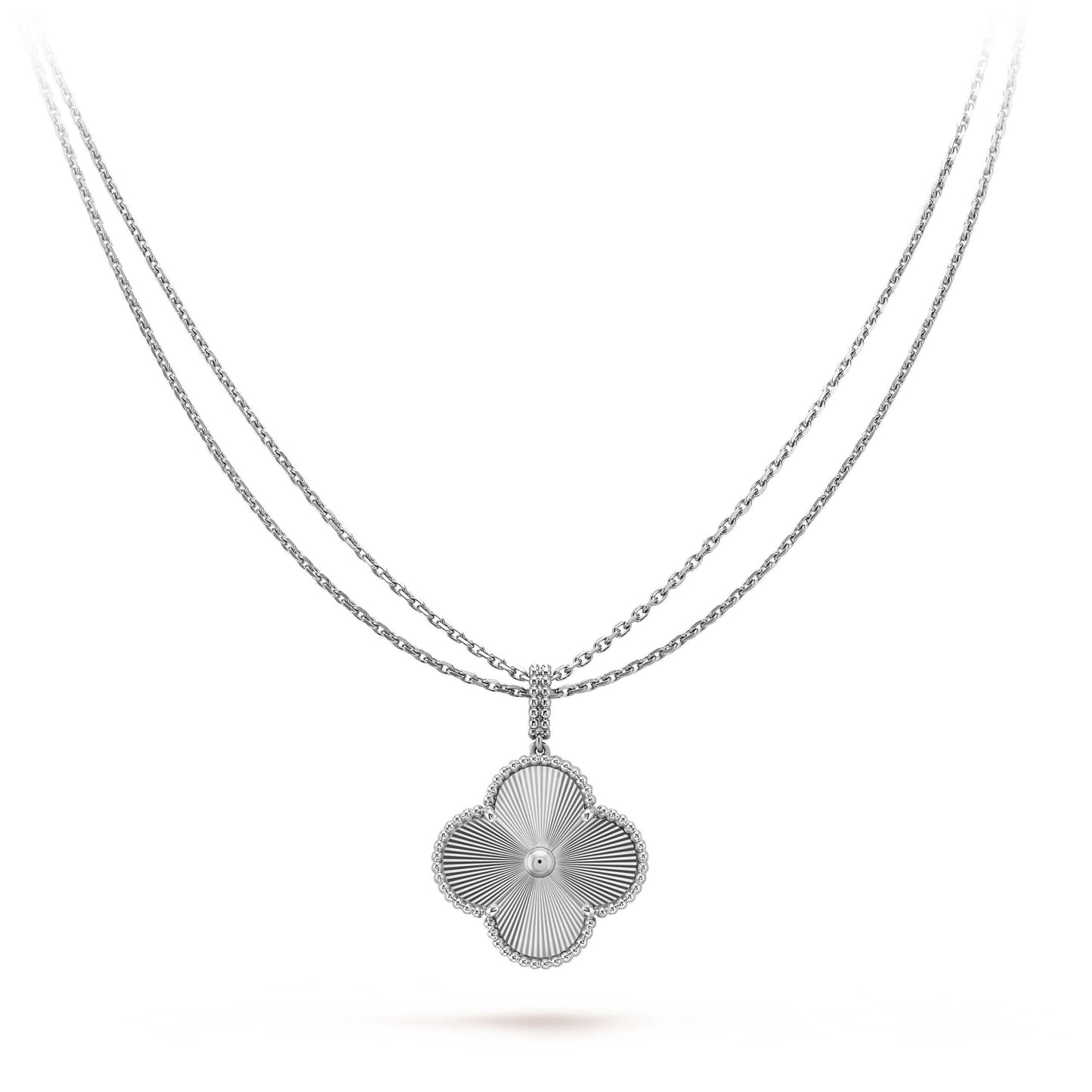 CLOVER 25MM SILVER BIG CLOVER NECKLACE