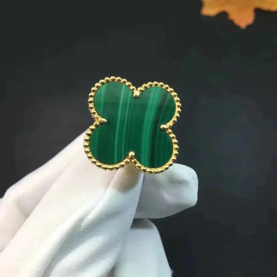 CLOVER MALACHITE RING