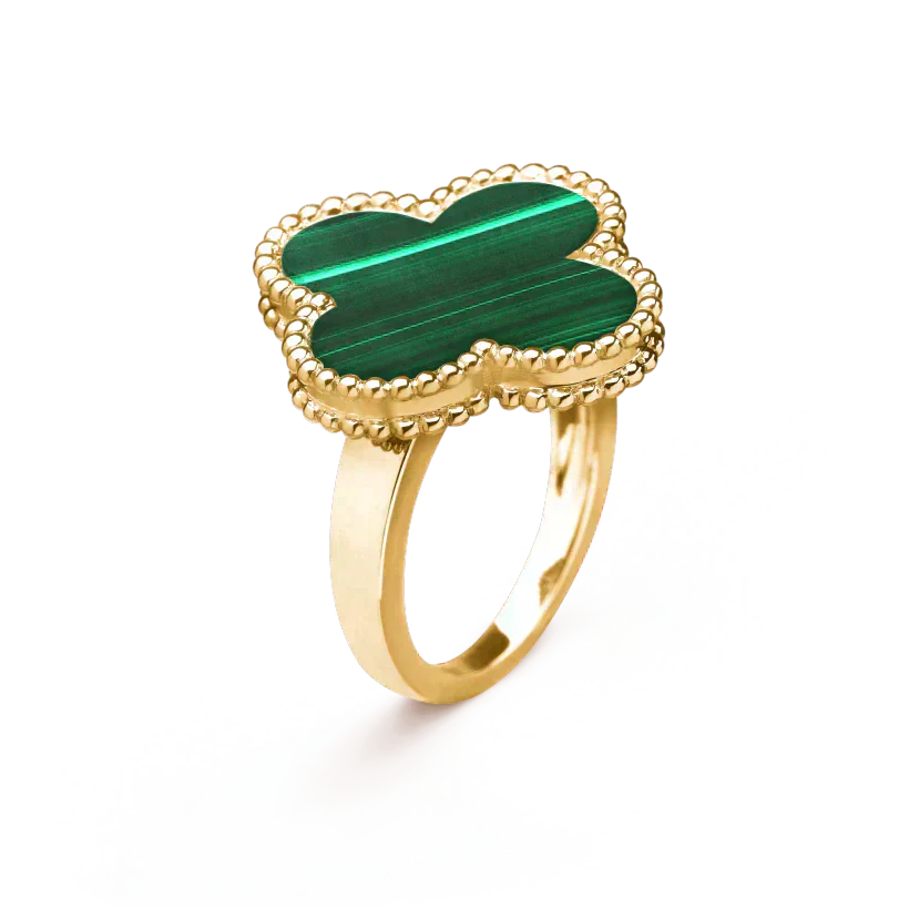 CLOVER MALACHITE RING