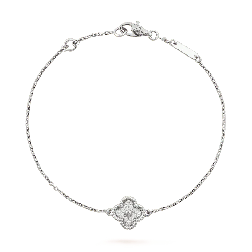 CLOVER  SINGLE FLOWER BRACELET SILVER