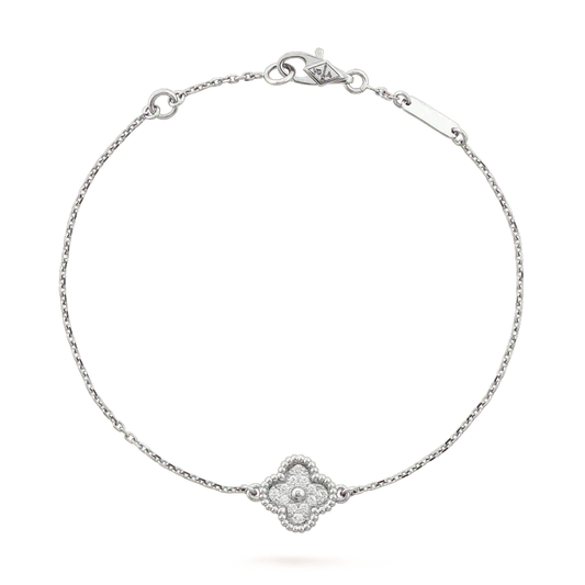 CLOVER  SINGLE FLOWER BRACELET SILVER