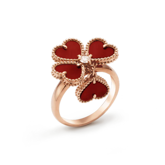 SWEET CLOVER CARNELIAN RING