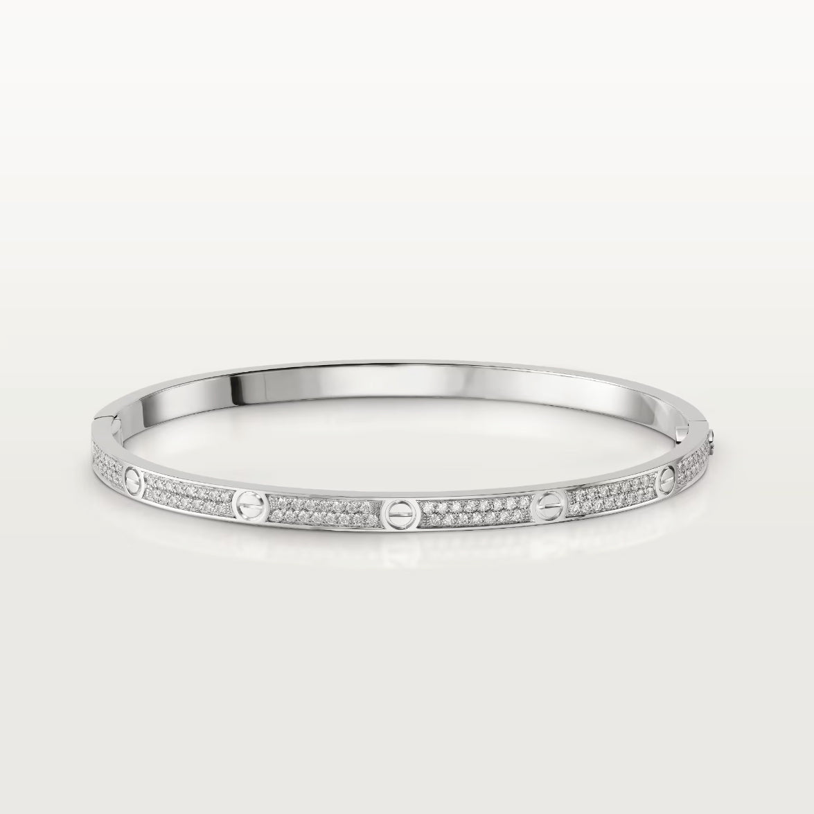 LOVE BRACELET 3.65MM DIAMOND-PAVED SILVER